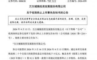 厦门*ST万方面临“市值退” 4月14日开市起停牌