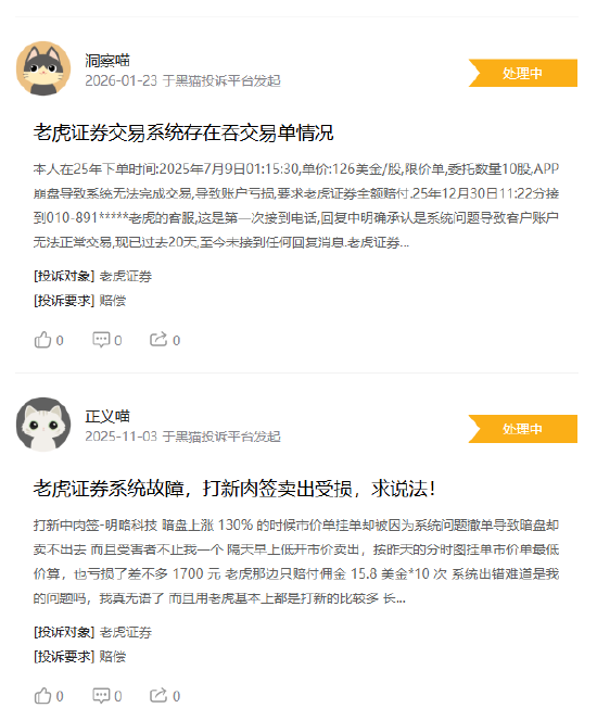 厦门315在行动|“打新肉签因系统故障没卖出去！”老虎证券遭投资者维权